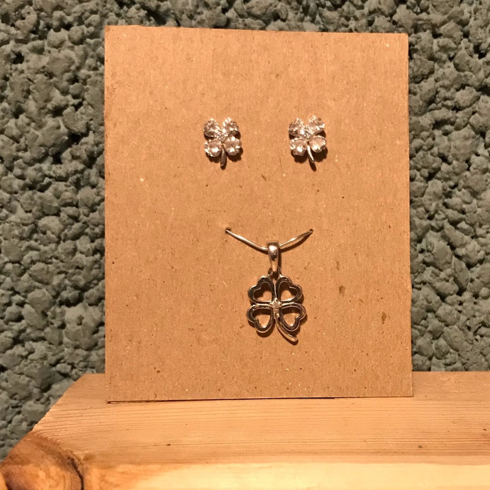 Clover earrings and charm